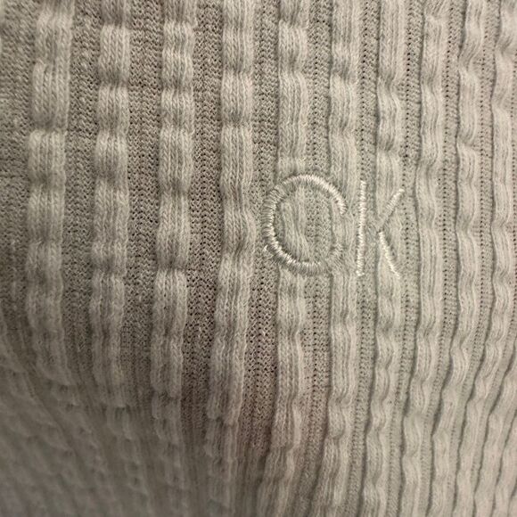 Calvin Klein light blue Ribbed 3/4 Sleeve cotton blend T-Shirt , Sz Medium, NWT - Picture 8 of 9